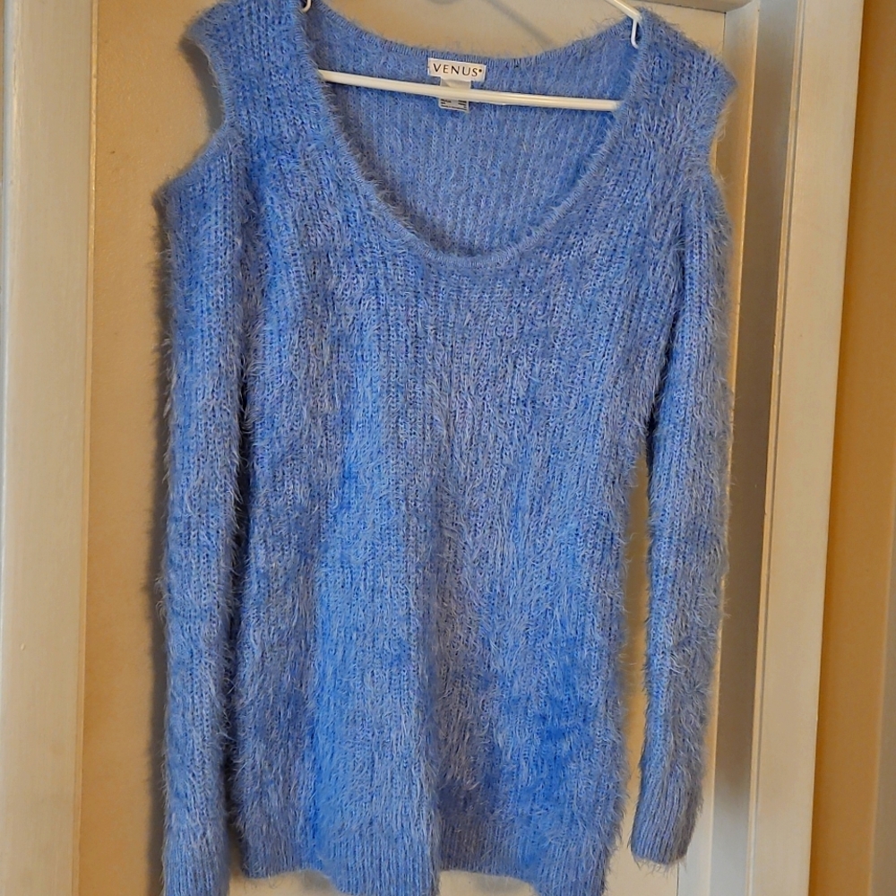 Size M Venus cold shoulder sweater.  fuzzy soft material.